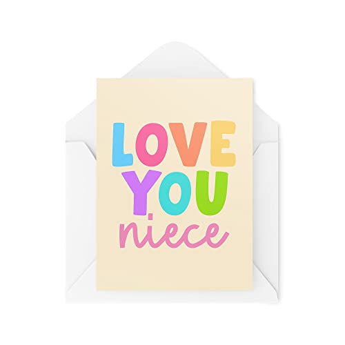 Śmieszne nowości kartki z życzeniami | Kocham Cię siostrzenica | Urodziny od cioci od siostrzeńca myślącego o tobie przekomarzanie się zabawny żart | CBH1289