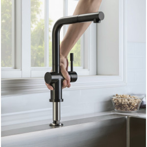 Blue water CORSA INOX CZARNA STAL WINDOW Bateria kuchenna podkienna