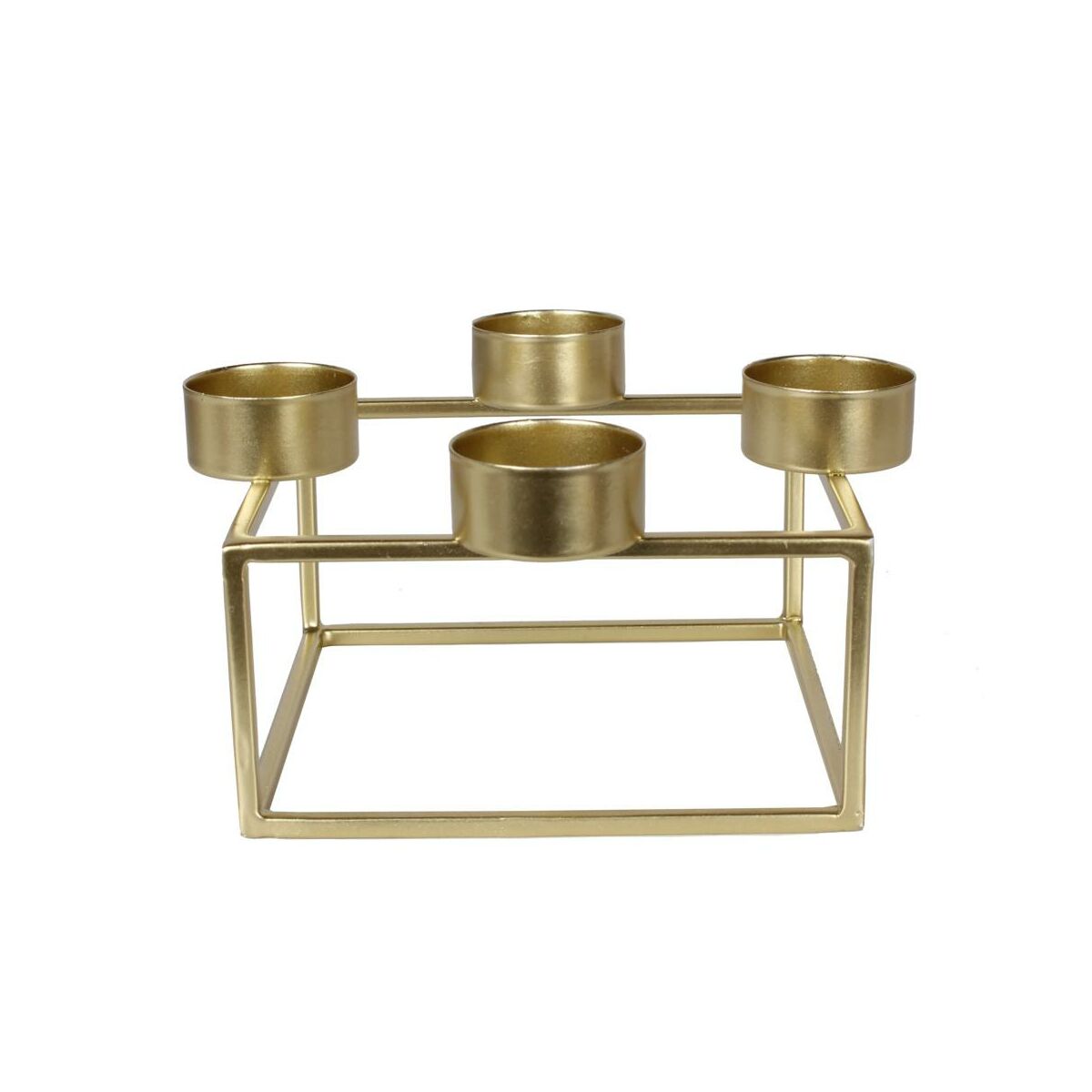 Świecznik metalowy Neli 4-ramienny złoty wys. 8.5 cm