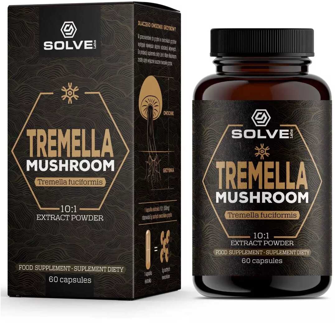 Tremella - ekstrakt z trzęsaka morszczynowatego w kapsułkach - Extract Powder Solve Labs (Tremella Mushroom Powder in Capsules)