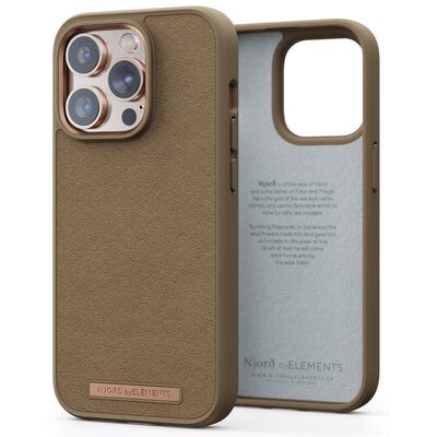 Njord by Elements Etui zamszowe do iPhone 14 Pro Camel Comfort+