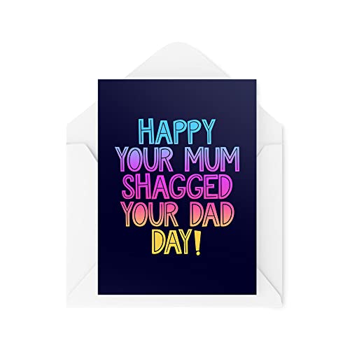 Śmieszne nowości kartki okolicznościowe | Happy Your Mum And Dad Had You | Urodziny rodzeństwo Brat Siostra Najlepszy Przyjaciel Przekomarzanie się Zabawny żart | CBH1266