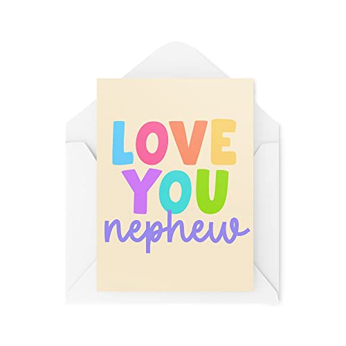 Śmieszne nowości kartki okolicznościowe | Love You Nephew | Urodziny od wujka od cioci siostrzeńca myślącego o tobie przekomarzanie się zabawny żart | CBH1298