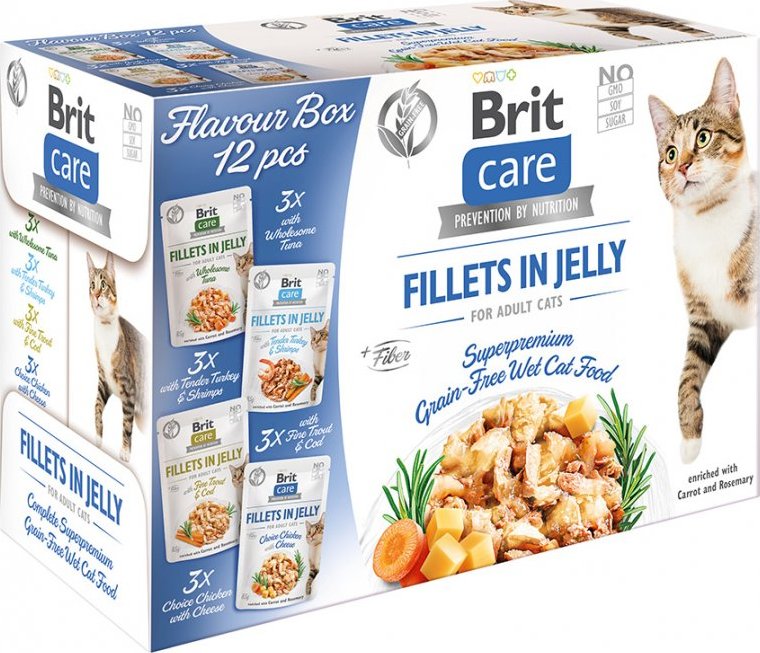 Zdjęcia - Karma dla kotów Brit Kieszonka dla kota  Care Filety w Jelly Flavor Box - 12x85g 
