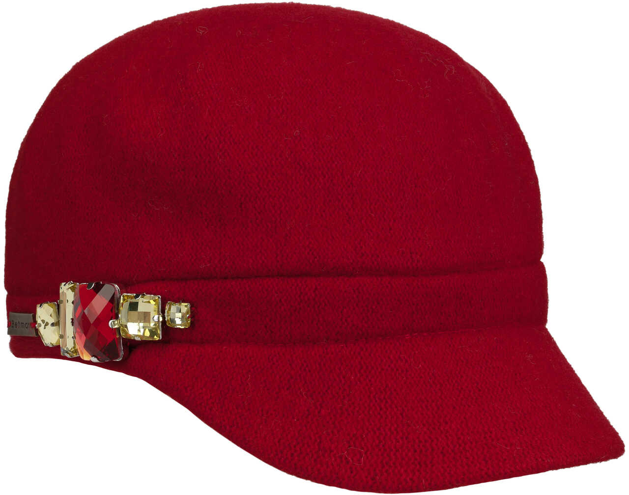 Czapka Rhinestones by Betmar, czerwony, One Size