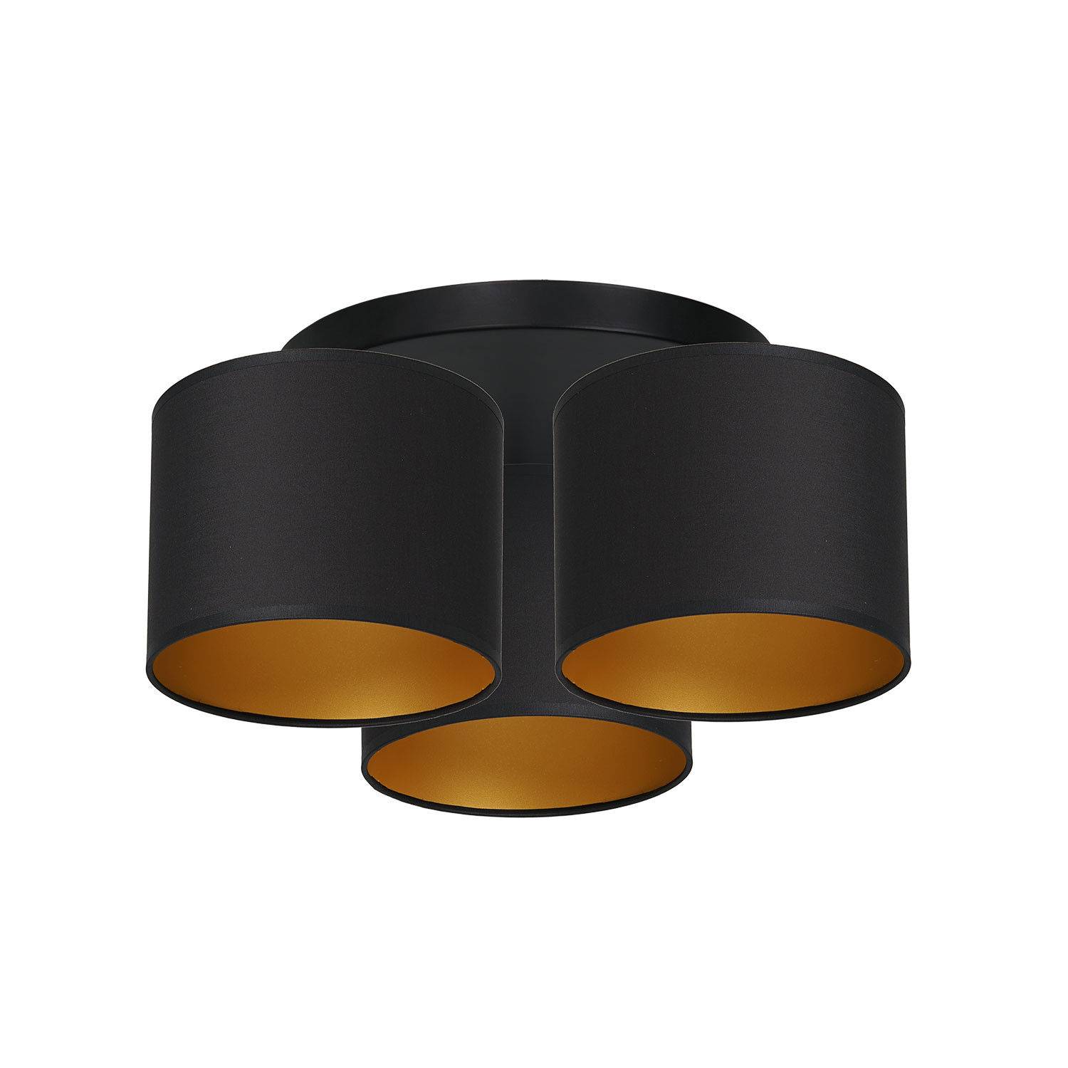 Luminex Arden 3488 Plafon Oprawa sufitowa 3x60W E27 czarny/złoty
