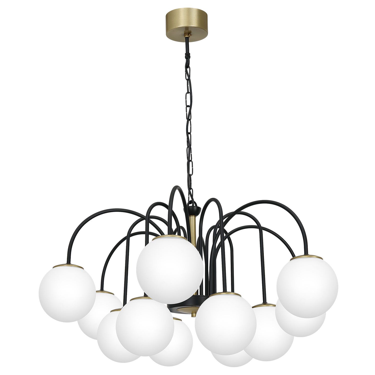 Luminex Cambridge 3201 lampa wisząca zwis 12x60W E14 czarny/złoty