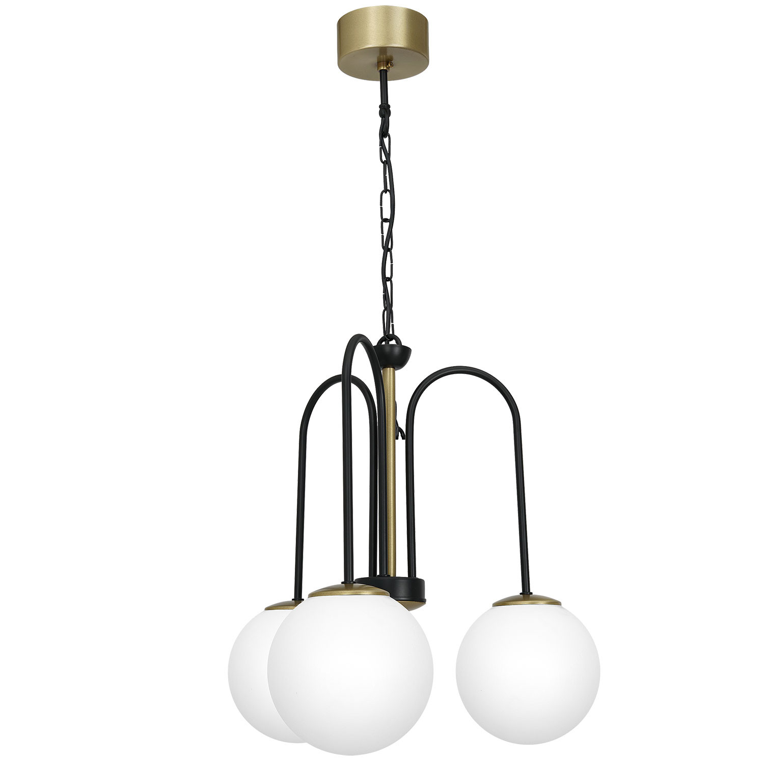 Luminex Cambridge 3199 lampa wisząca zwis 3x60W E14 czarny/złoty