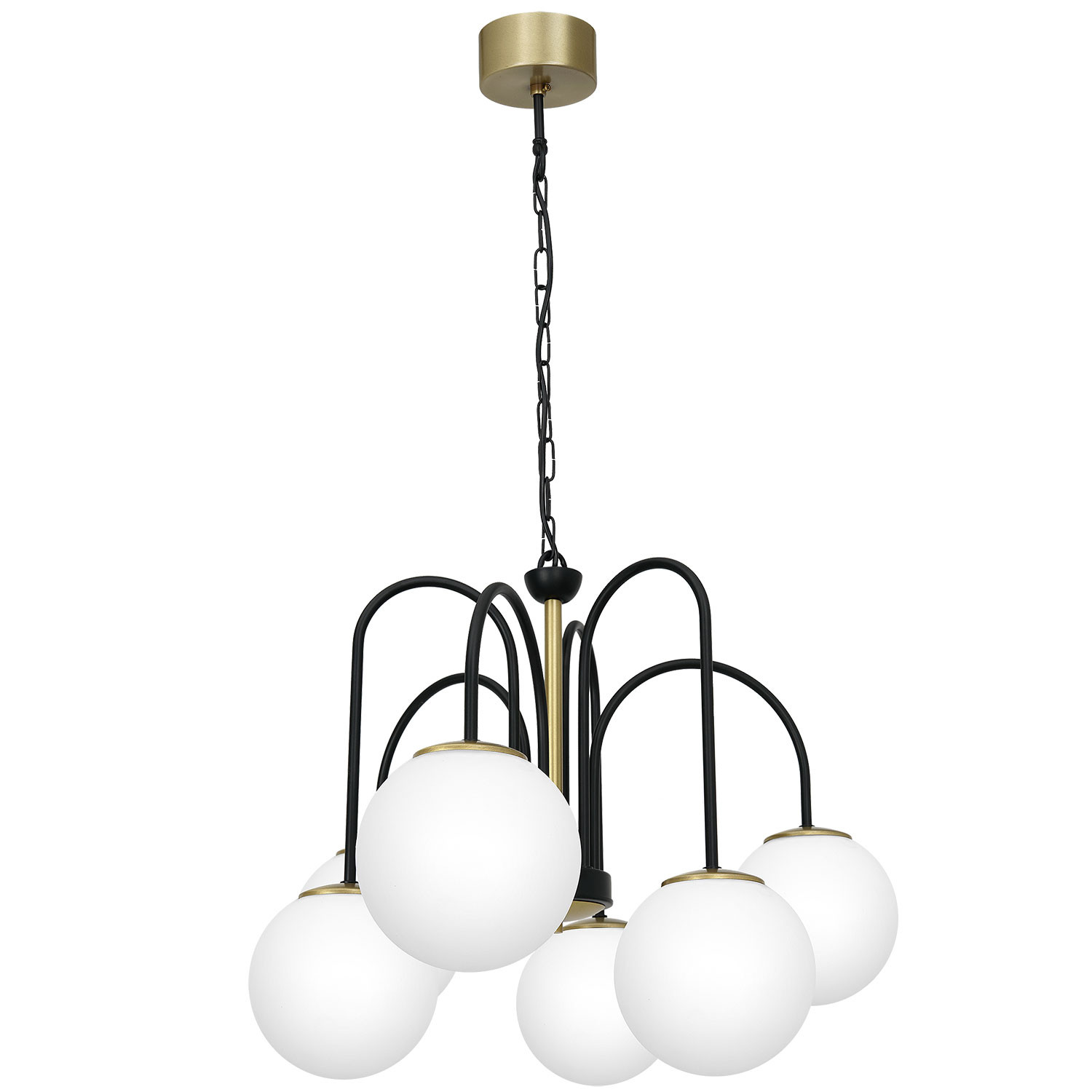 Luminex Cambridge 3200 lampa wisząca zwis 6x60W E14 czarny/złoty