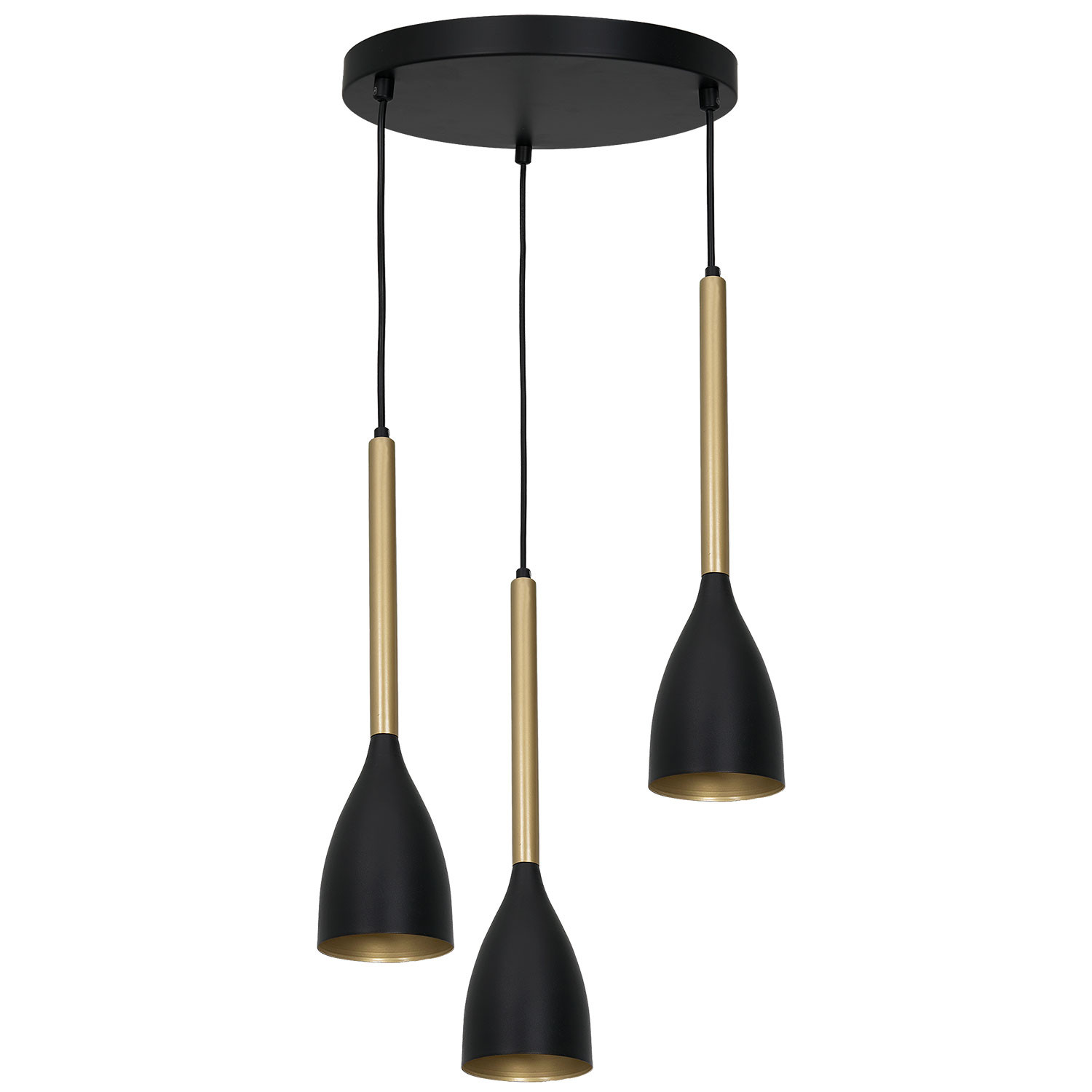 Luminex Istappar 3300 lampa wisząca zwis 3x60W E27 czarny/złoty