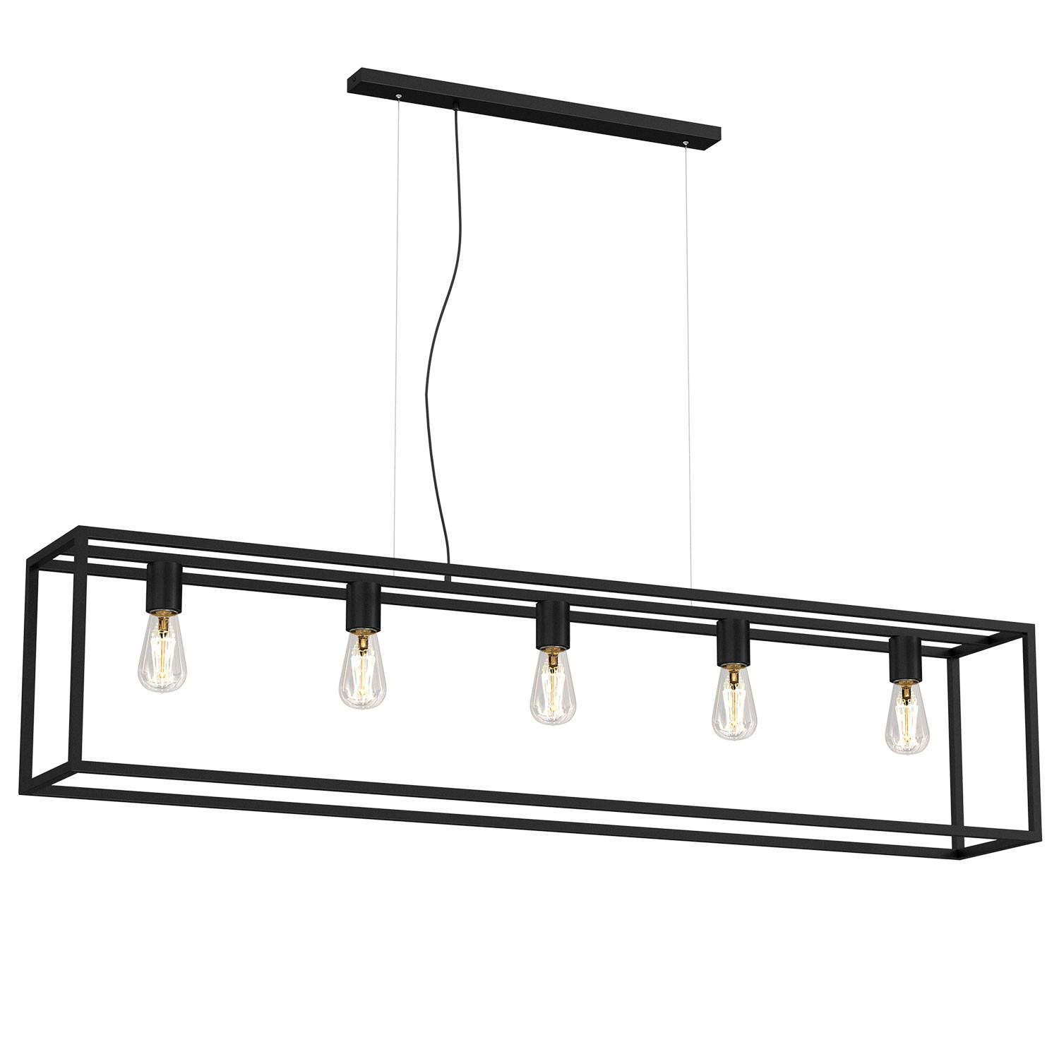 Luminex Frame 6696 lampa wisząca zwis 5x60W E27 czarny
