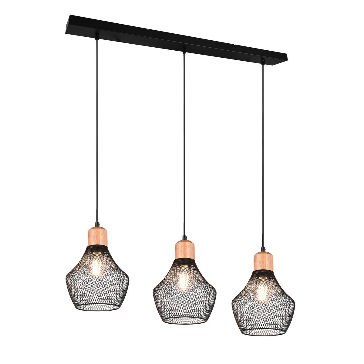 Trio Rl Valeria R31283032 lampa wisząca zwis 3x40W E27 czarna