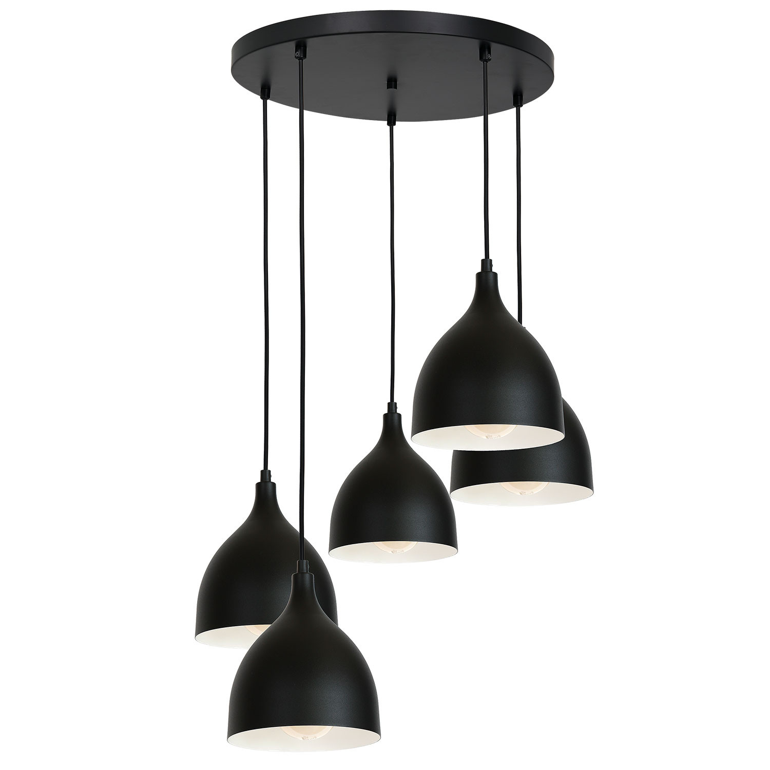 Luminex Noak 1881 lampa wisząca zwis 5x60W E27 czarna