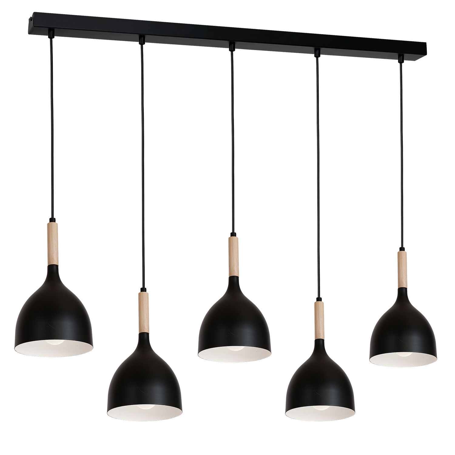 Luminex Noak 1877 lampa wisząca zwis 5x60W E27 czarna/naturalna