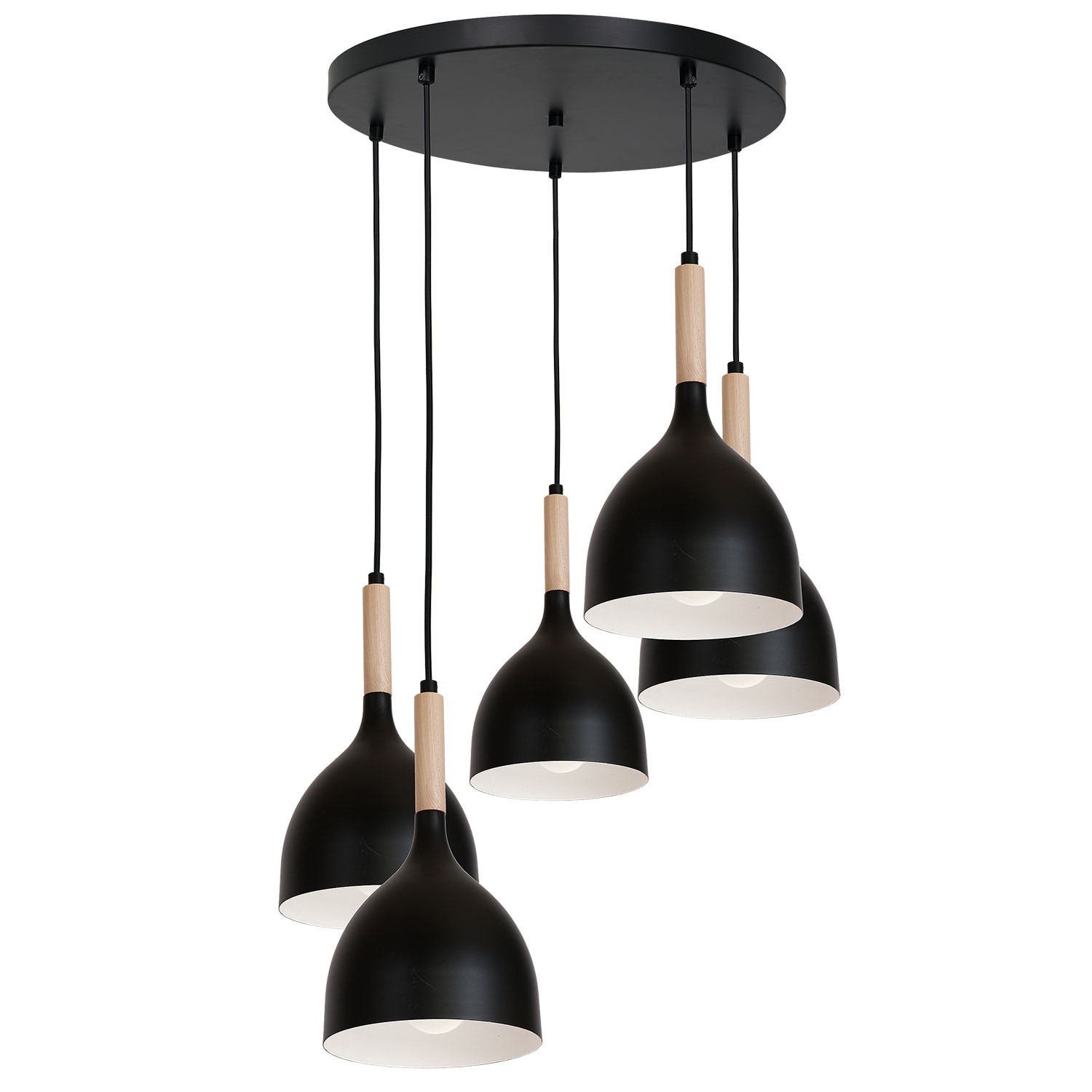 Luminex Noak 1878 lampa wisząca zwis 5x60W E27 czarna/naturalna
