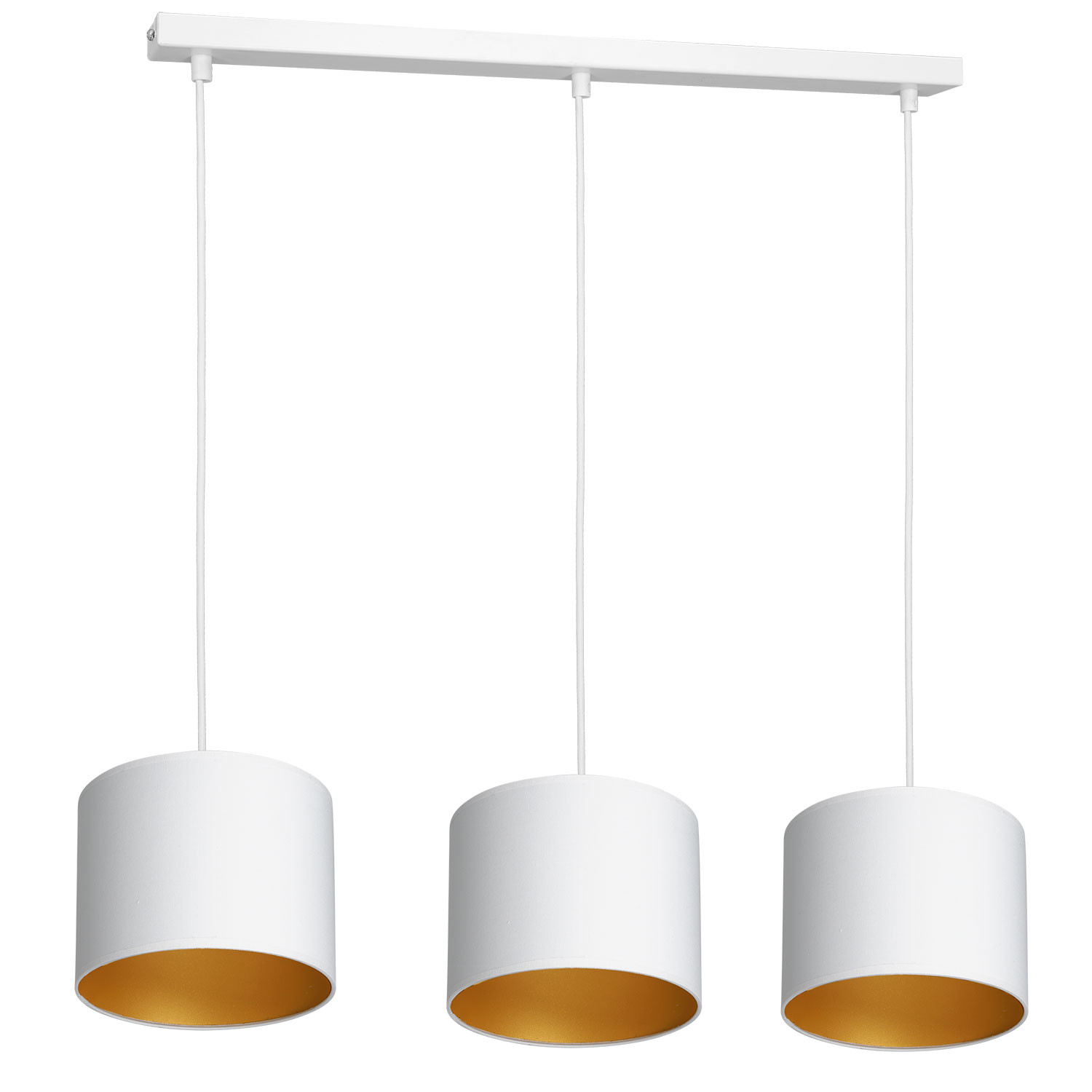 Luminex Arden 3448 Lampa wisząca zwis 3x60W E27 biały/złoty