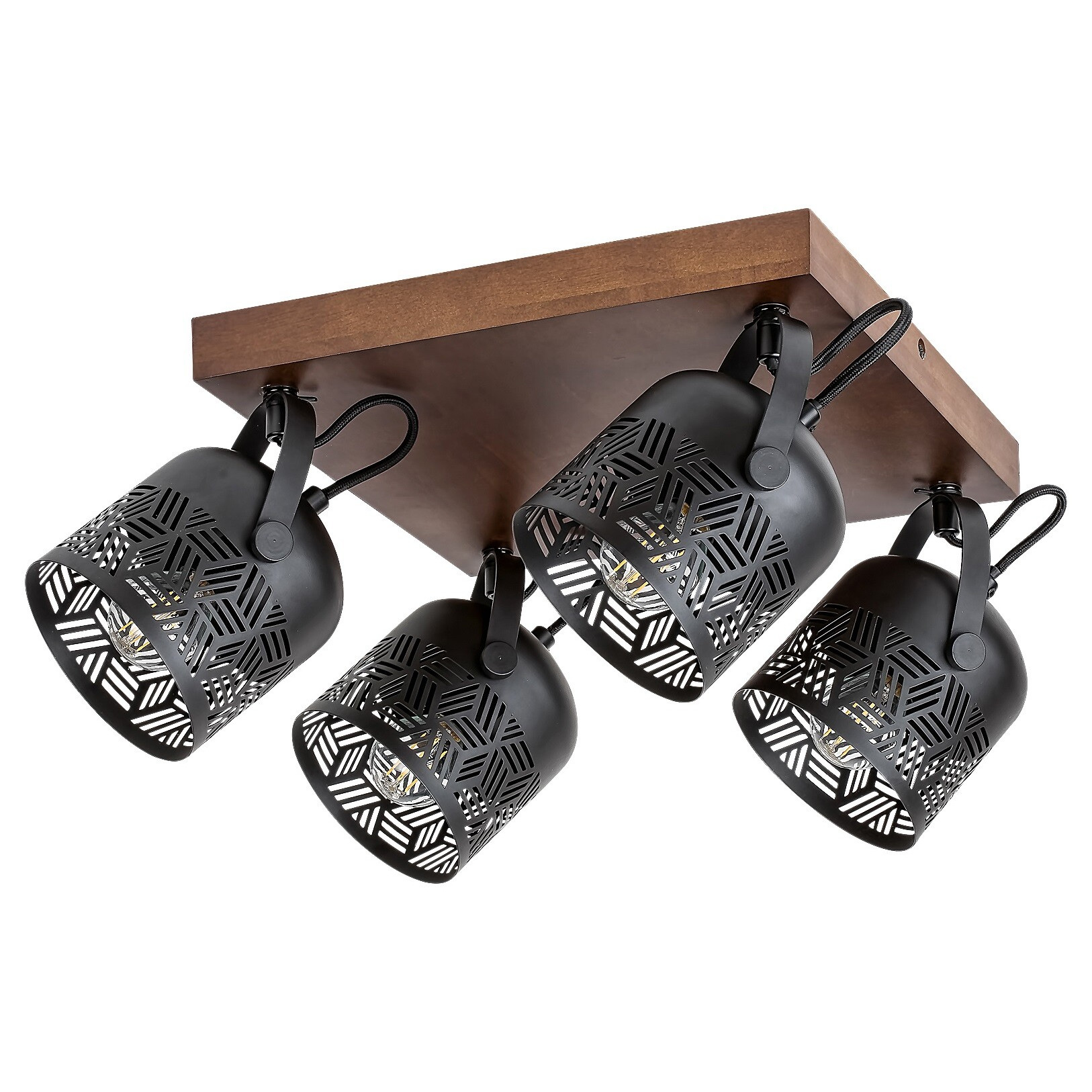 Rabalux Rotem 3299 plafon lampa sufitowa 4x40W E14 czarny/drewniany