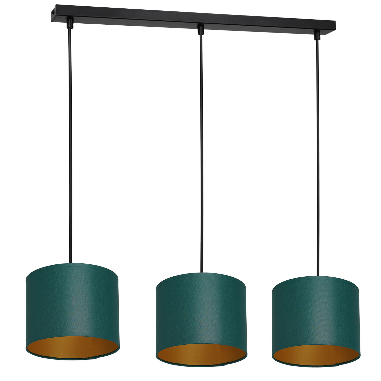 Luminex Arden 3550 Lampa wisząca zwis 3x60W E27 czarny/zielony/złoty