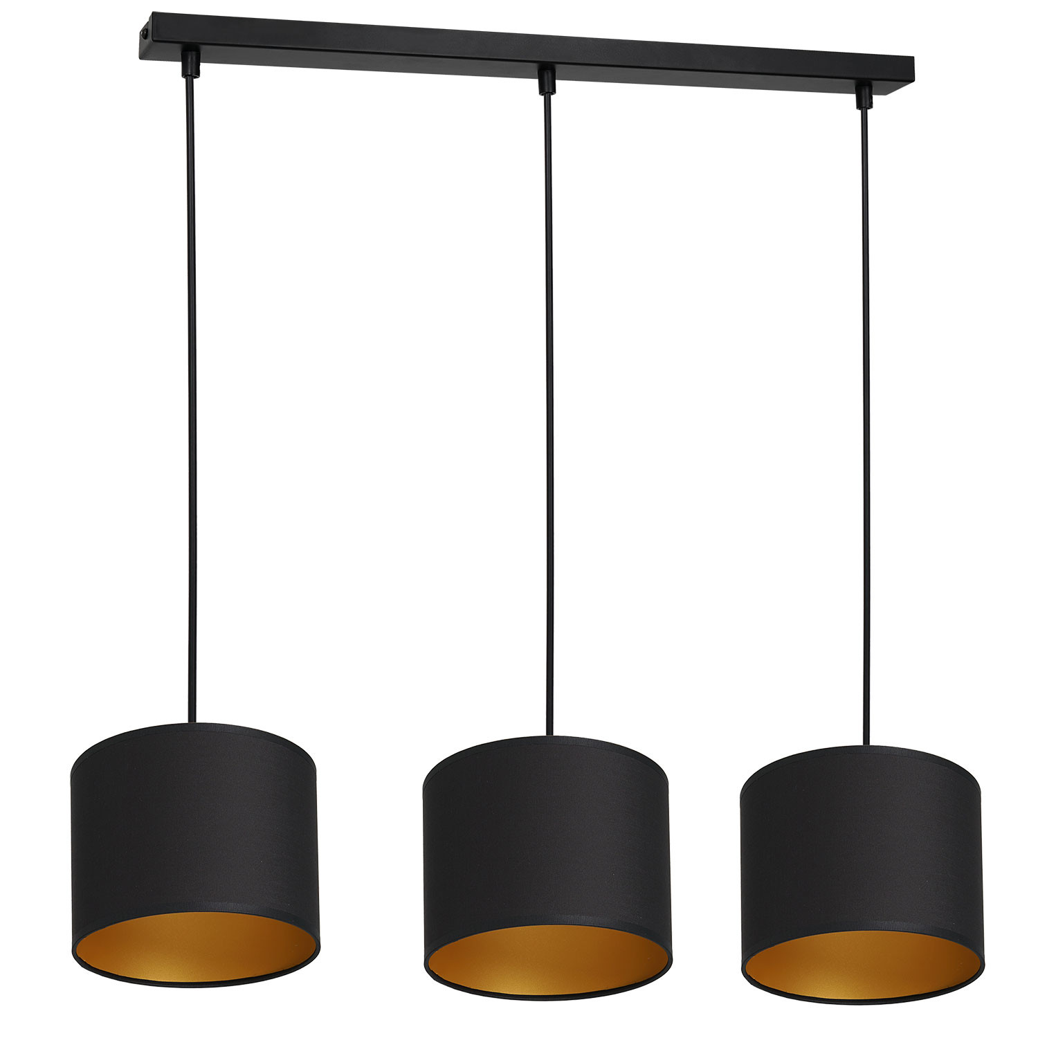 Luminex Arden 3493 Lampa wisząca zwis 3x60W E27 czarny/złoty