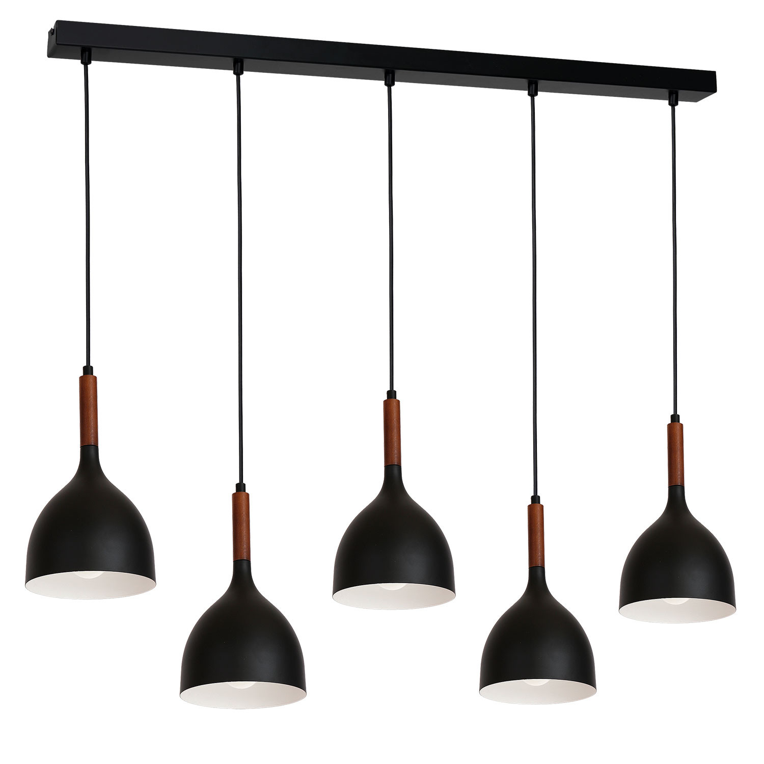 Luminex Noak 3708 lampa wisząca zwis 5x60W E27 czarny/naturalny
