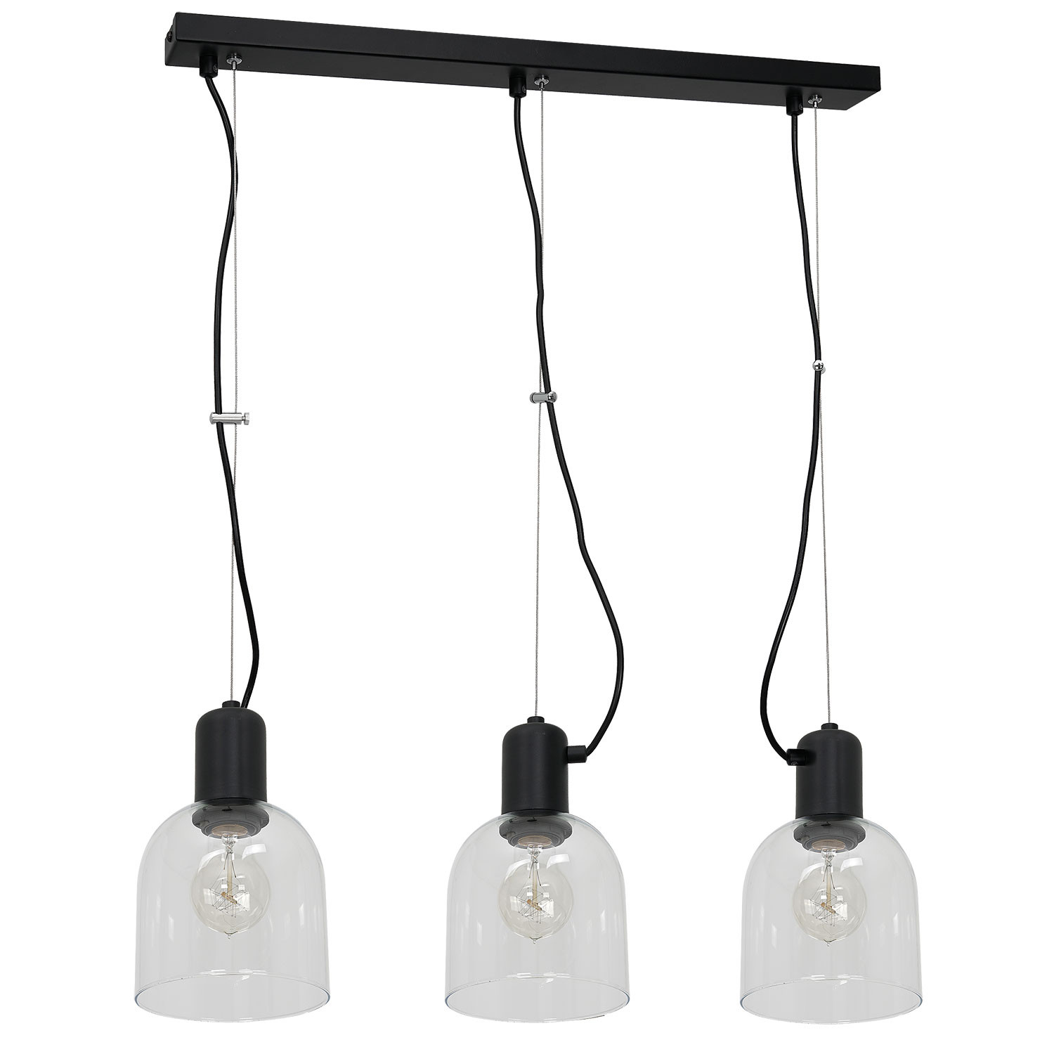 Luminex Banco 1874 lampa wisząca zwis 3x60W E27 Czarna