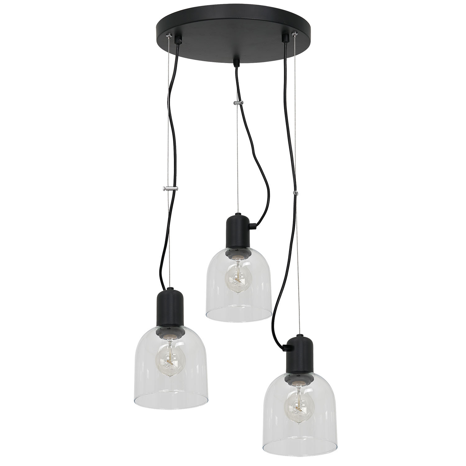 Luminex Banco 1875 lampa wisząca zwis 3x60W E27 czarna