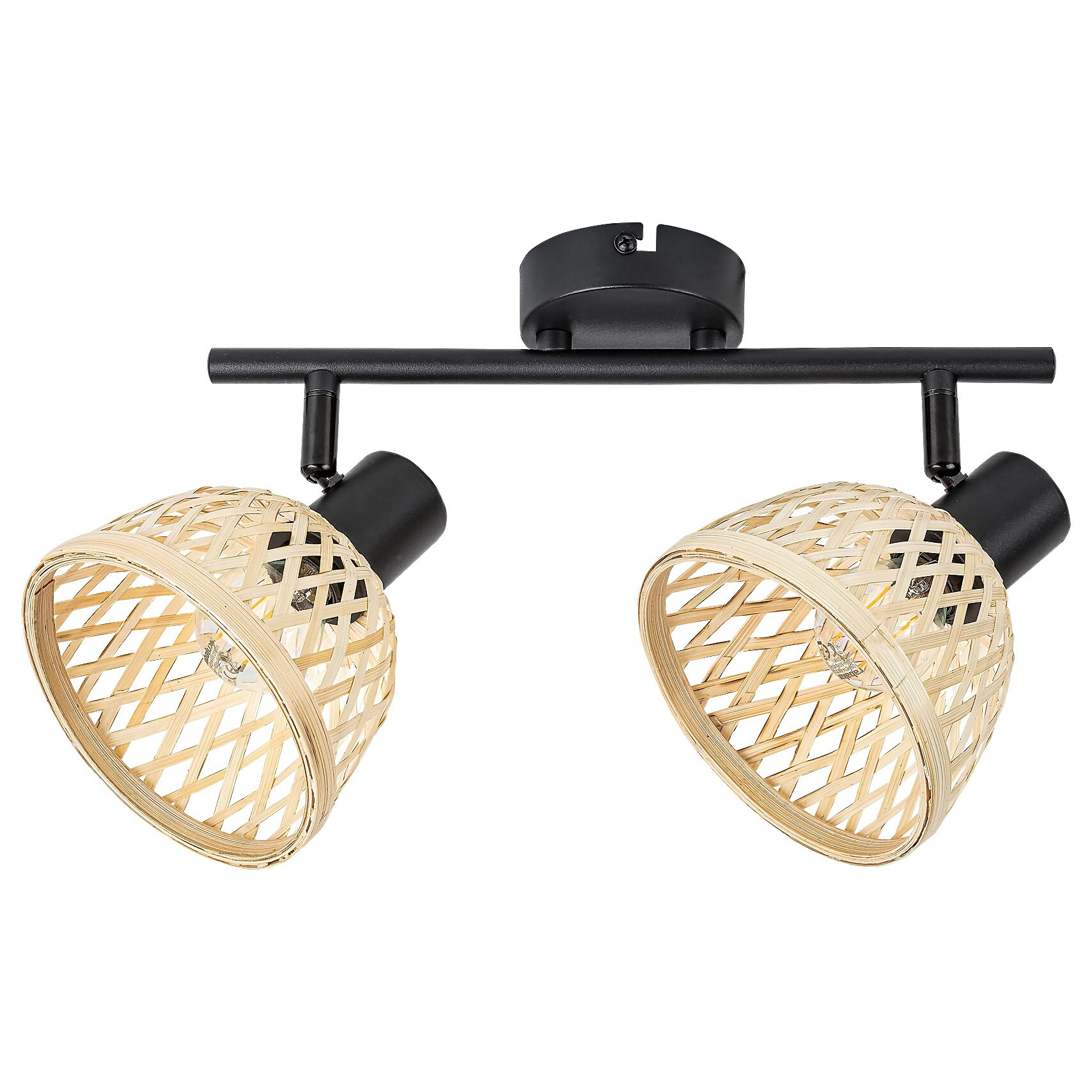 Rabalux Rattan 3134 plafon lampa sufitowa 2x15W E14 naturalny/czarny
