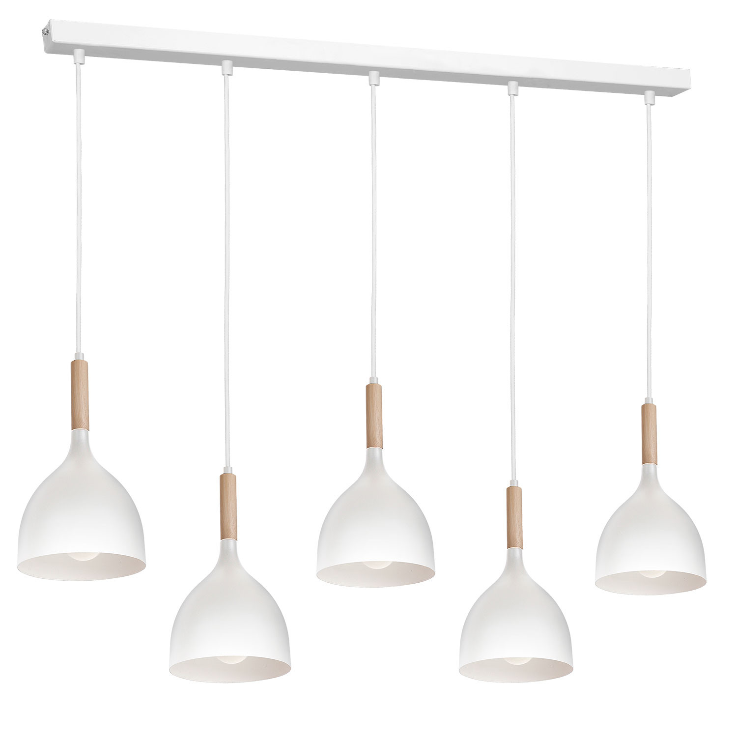 Luminex Noak 3711 lampa wisząca zwis 5x60W E27 biały/naturalny