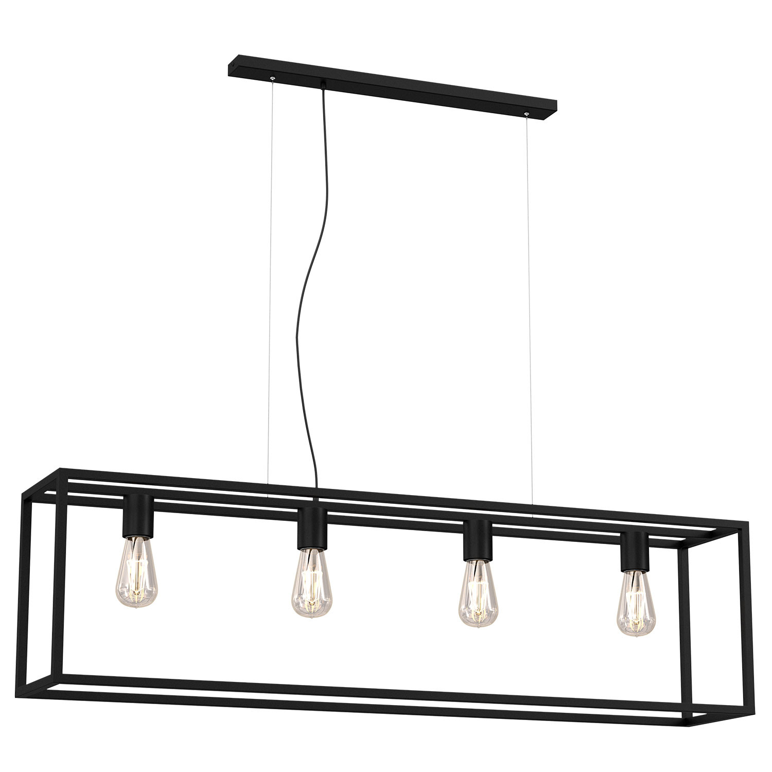Luminex Frame 6695 lampa wisząca zwis 4x60W E27 czarny
