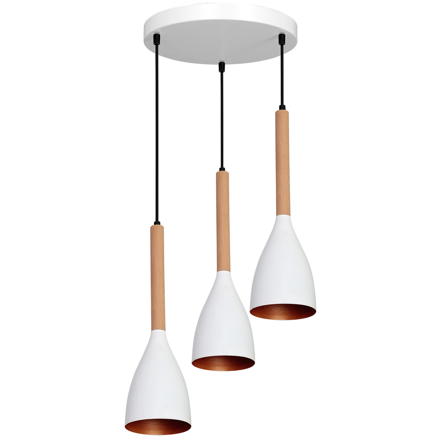 Luminex Muza 9013 lampa wisząca zwis 3x60W E27 biały/naturalny/złoty