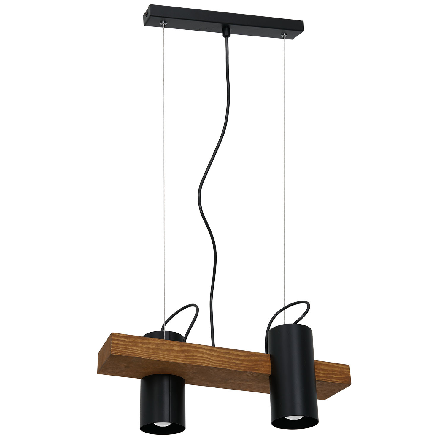 Luminex Gudrun 3275 Lampa wisząca zwis 2x60W E27 czarny/naturalny