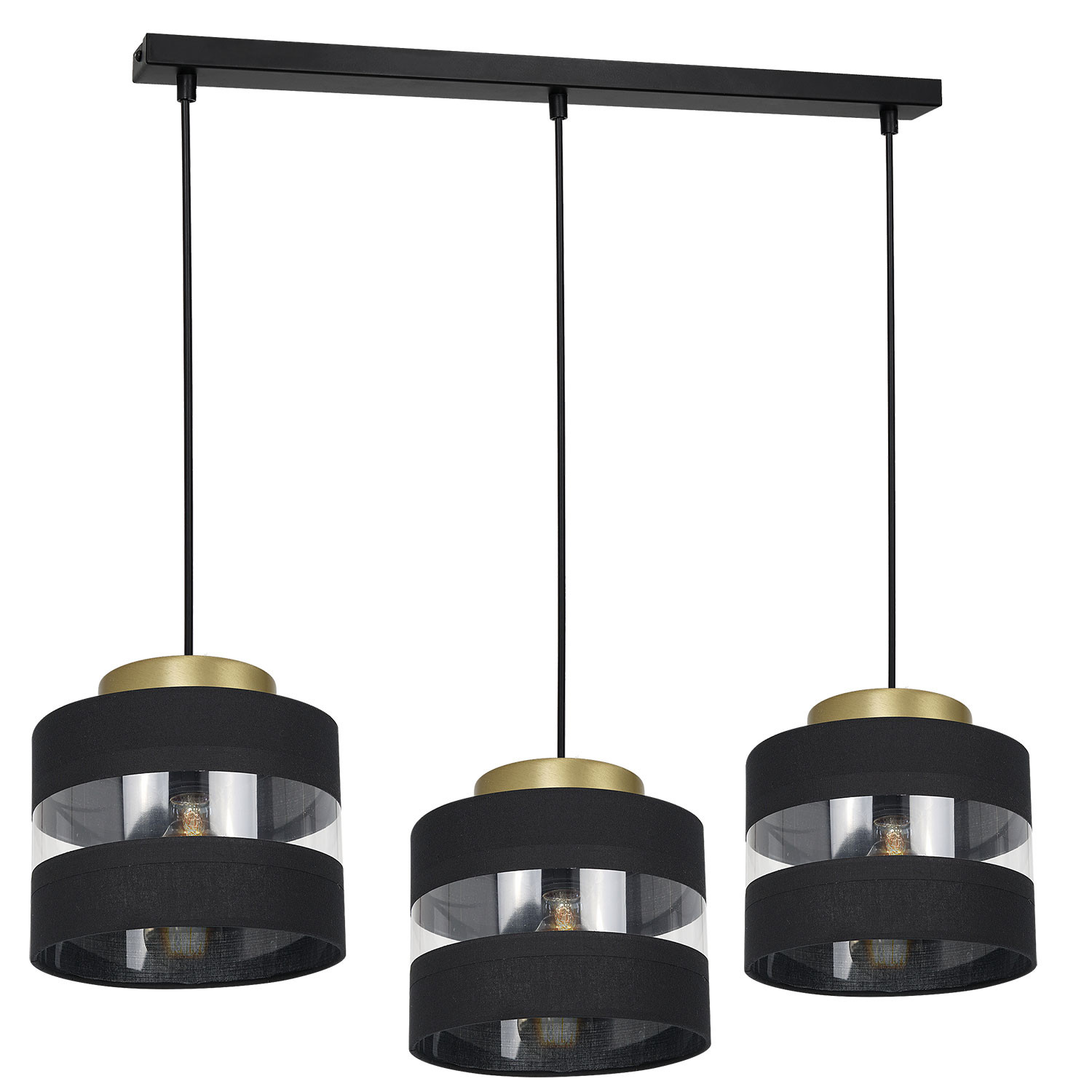 Luminex Havard 1848 lampa wisząca zwis 60W E27 czarna/złota