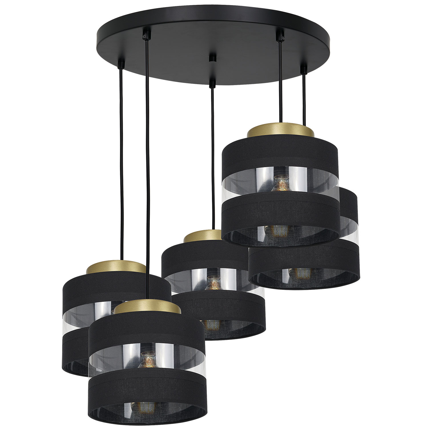 Luminex Havard 1850 lampa wisząca zwis 60W E27 czarna/złota