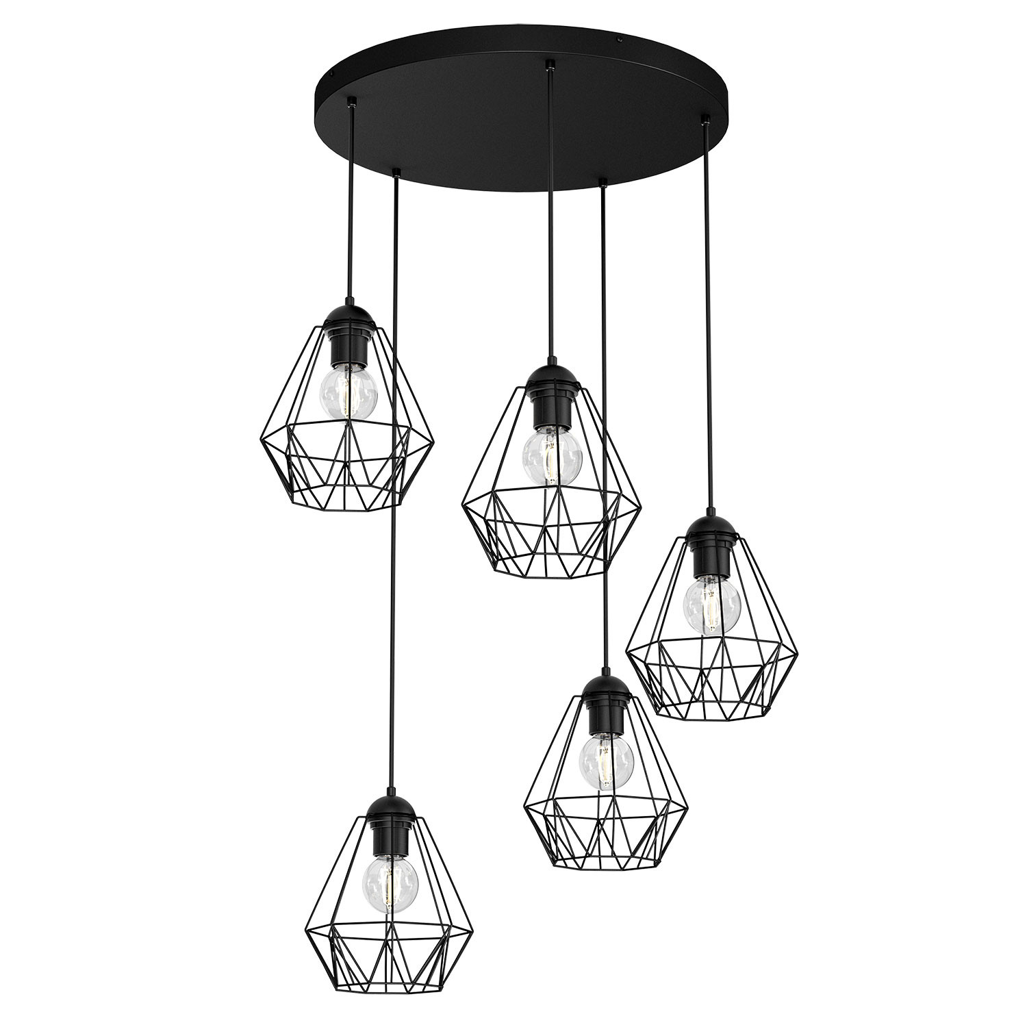 Luminex Bergen 608 lampa wisząca zwis 5x60W E27 czarny