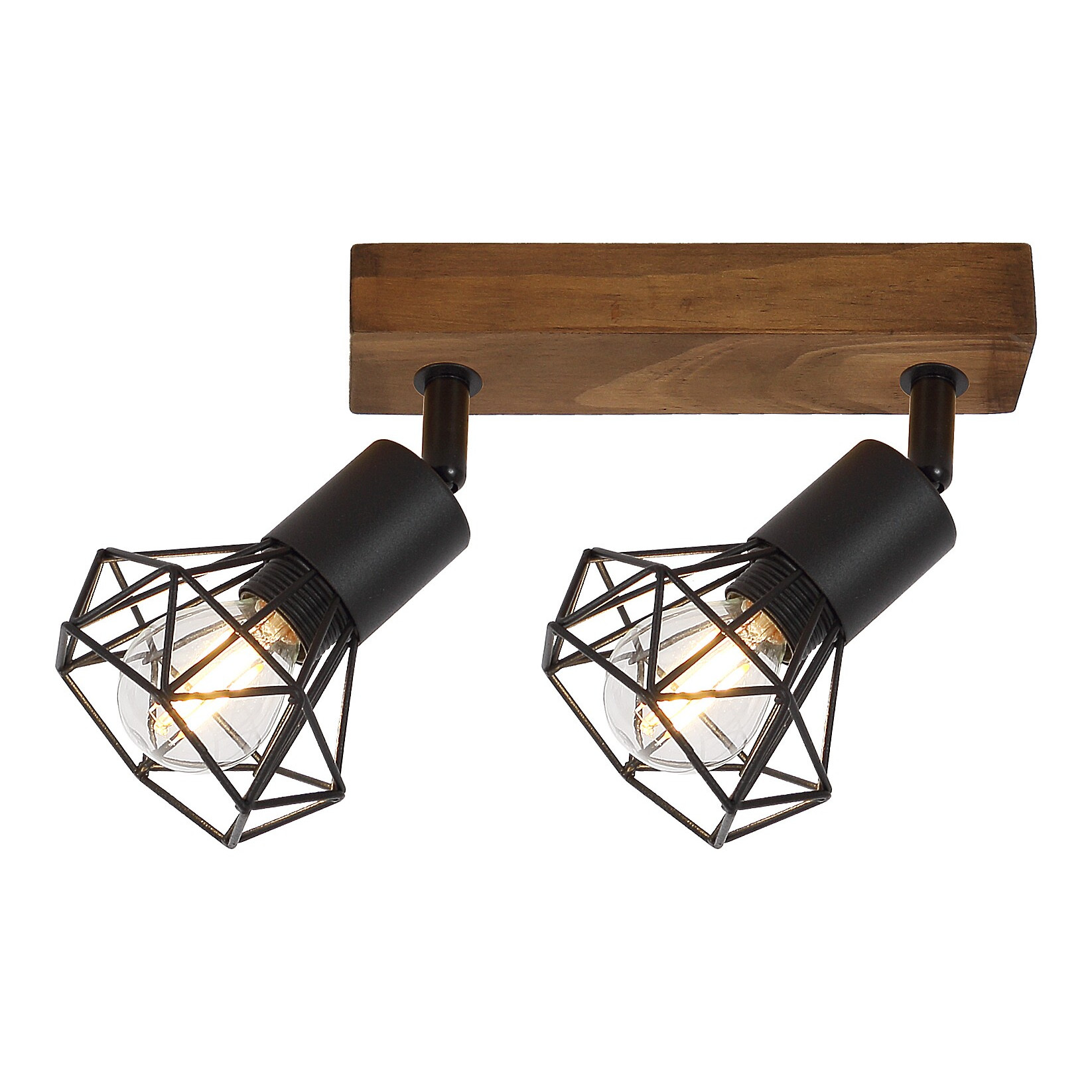 Rabalux Zeus 3138 plafon lampa sufitowa 2x40W E14 czarny/drewniany