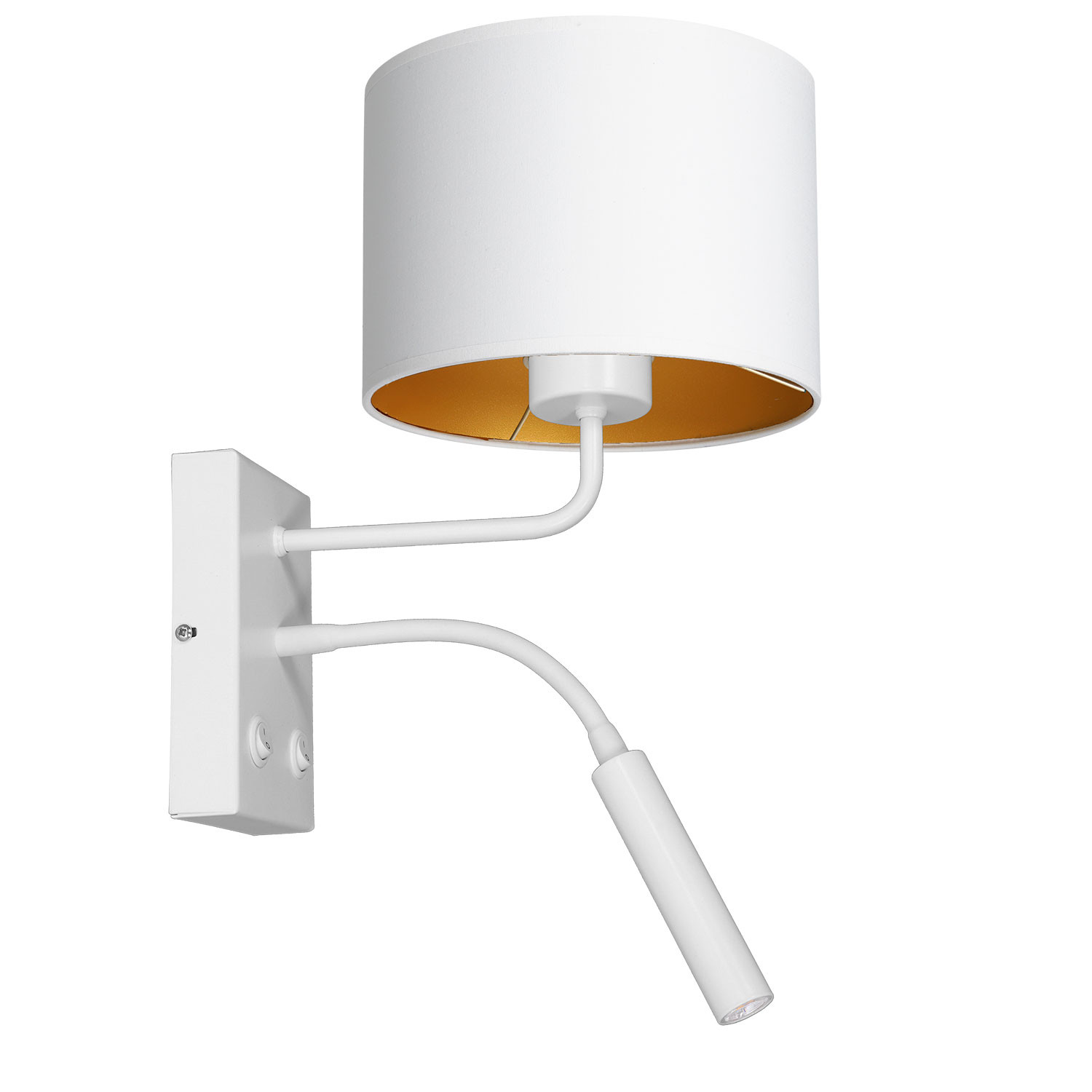 Luminex Arden 3442 kinkiet lampa ścienna 2x8W+60W G9+E27 biały/złoty
