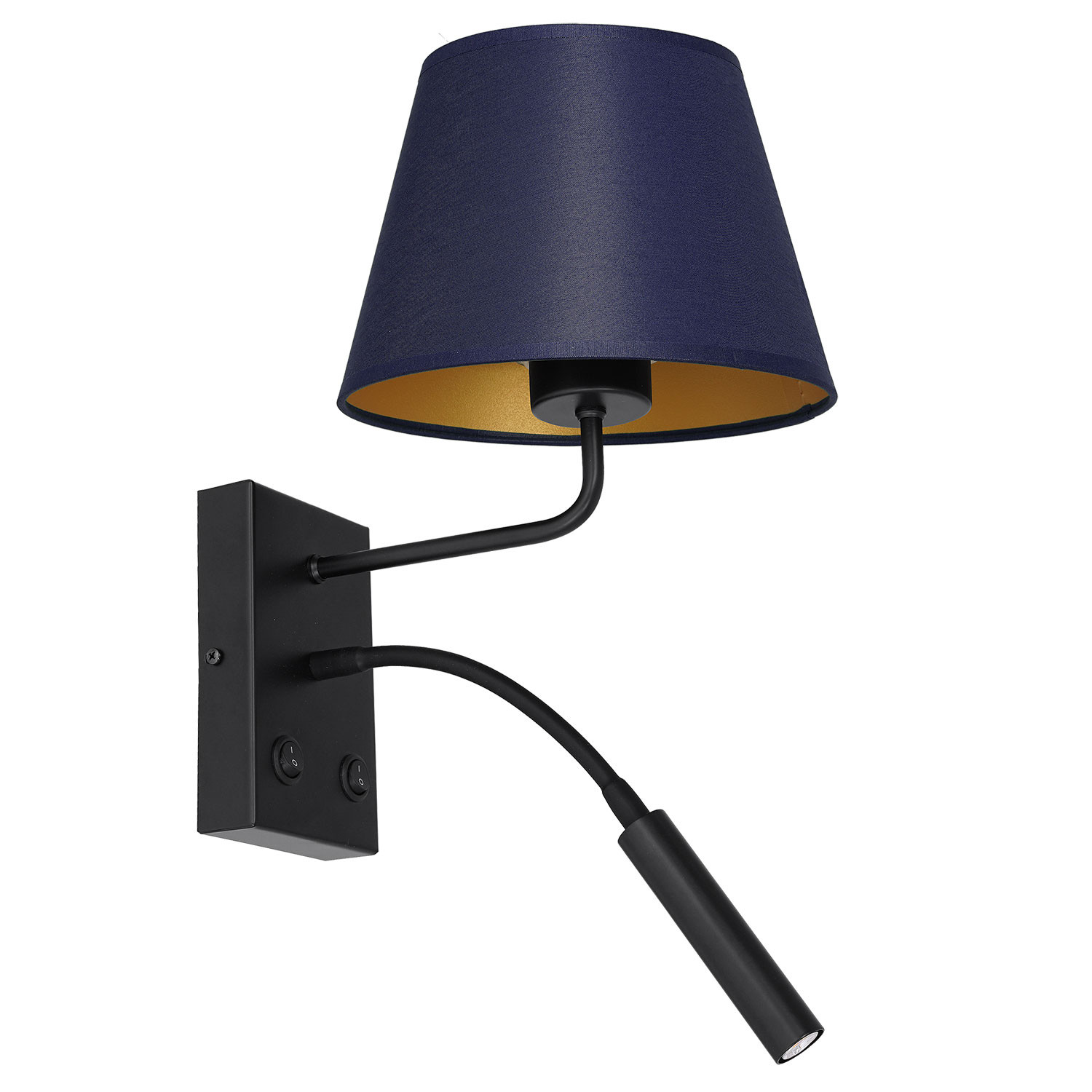 Luminex Arden 3577 kinkiet lampa ścienna 2X8W+60W G9+E27 czarny/niebieski/złoty