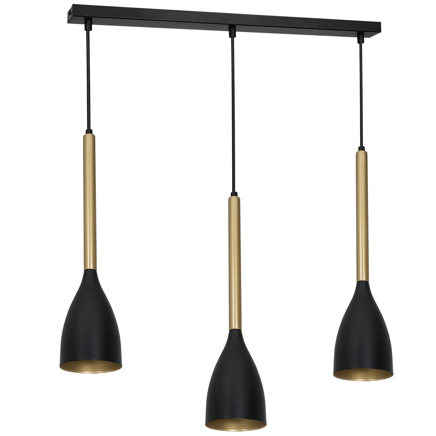 Luminex Istappar 3299 lampa wisząca zwis 3x60W E27 czarny/złoty