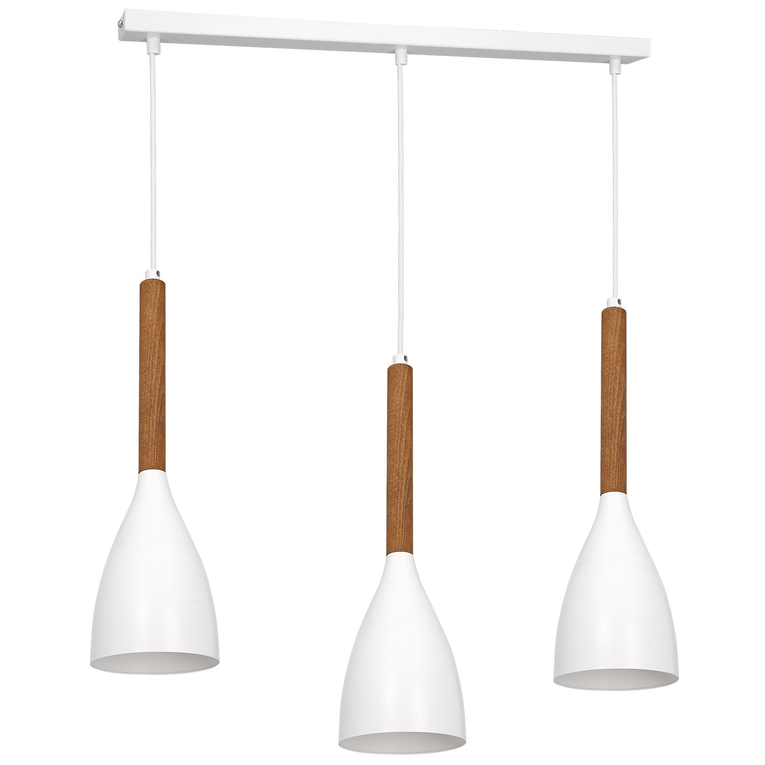 Luminex Muza New 3173 lampa wisząca zwis 3x60W E27 biała/naturalna