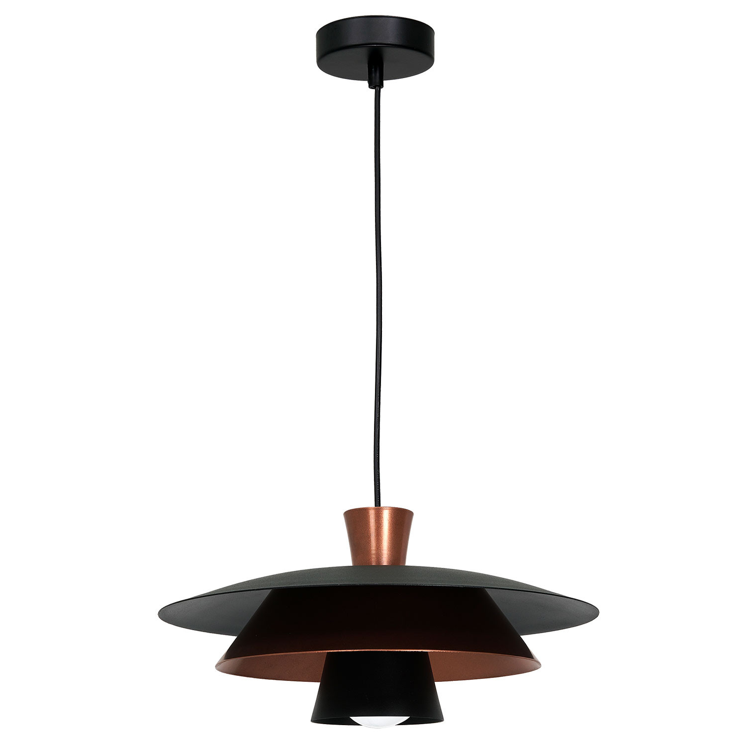 Luminex Plato 3136 lampa wisząca zwis 1x60W E27 czarna/miedziana
