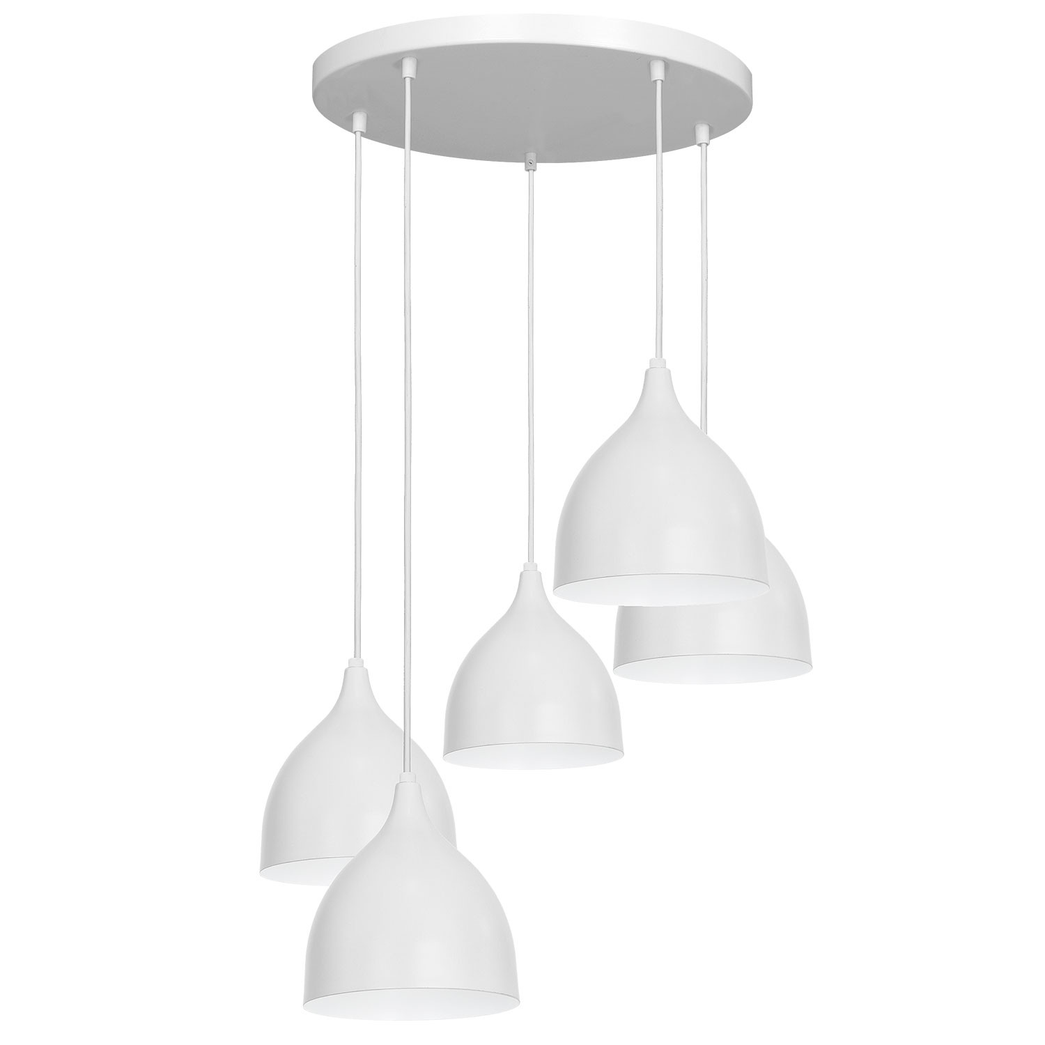 Luminex Noak 3715 lampa wisząca zwis 5x60W E27 biały