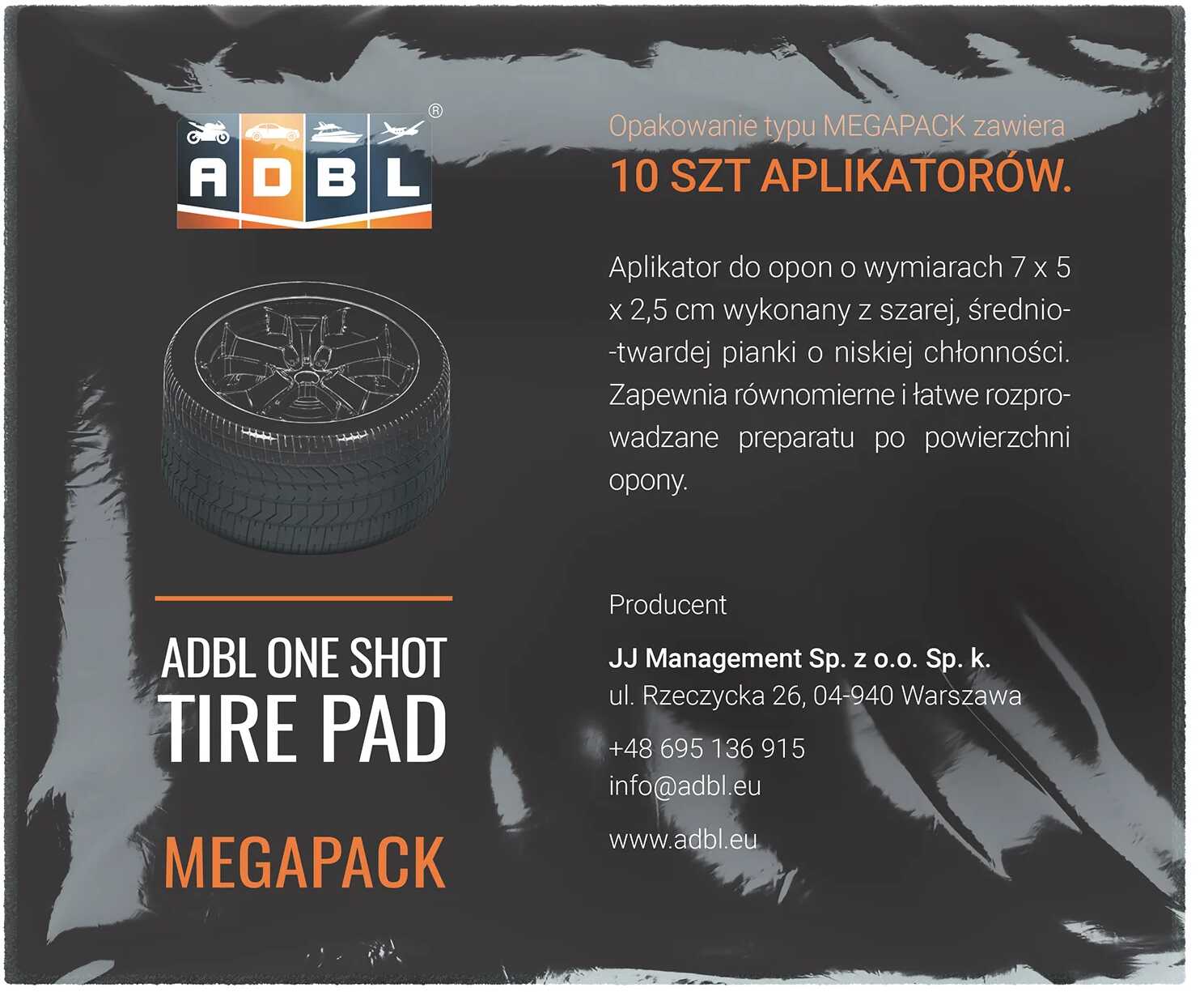 ADBL One Shot Tire Pad Megapack - zestaw piankowych aplikatorów do opon, 10 sztuk