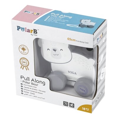 VIGA TOYS Viga Drewniany Miś Polarny do ciągnięcia - PolarB 44001