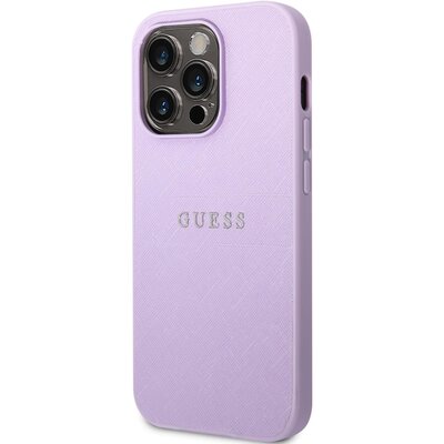 Etui Guess Saffiano Stripes do Apple iPhone 14 Pro Max Liliowy
