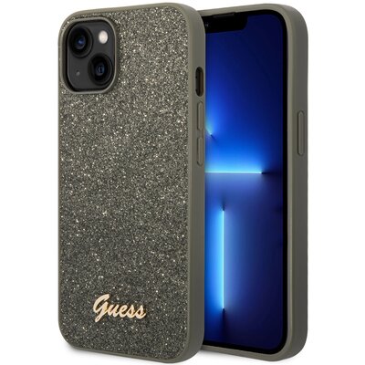 Etui Guess Glitter Script do Apple iPhone 14 Plus Zielony