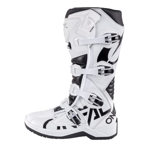 O'NEAL | Buty Motocross | Motocykl Enduro | Antypoślizgowa podeszwa dla maksymalnej przyczepności, ergonomiczna sekcja pięty, perforowana podszewka | Boot RMX EU | Dorosły | Biało-czarny | Wielkosc 49
