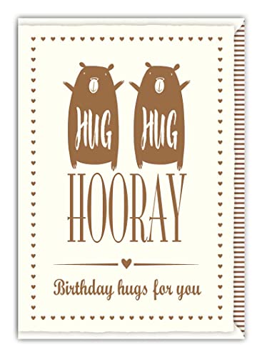Quire Imponująca karta Happy Birthday Uściski