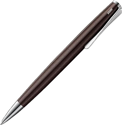 LAMY Długopis studyjny 269 – ponadczasowy długopis w kolorze ciemnobrązowym ze stali nierdzewnej i klipsem w kształcie śmigła – szerokość ściegu M