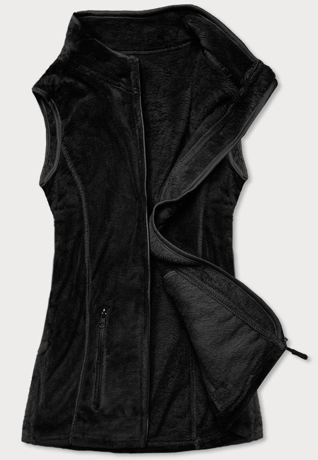 PLUSZOWA KAMIZELKA DAMSKA CZARNA (HH003-1) - J.STYLE