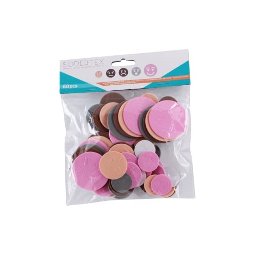 Zestaw ekspresyjnych twarzy EVA 2mm - 3 rozmiary - 60 sztuk - Różne kolory